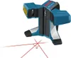 A Bosch Punktlaser GTL 3 Professional laser level is shown on a white background, with red laser lines projected onto a surface, indicating a 90-degree angle. Voir les images du produit