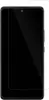 A clear screen protector is shown laid over a black smartphone. Produktbild-Vorschau