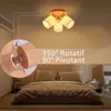 ZMH Spot de plafond 3 flammes rond bois LED Plafonnier Spot Voir les images du produit 6