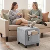 HOMCOM Fußhocker Hocker mit Seitentasche quadratisch Produktbild-Vorschau 9