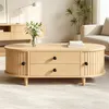 MODFU Couchtisch Rund,Wohnzimmertisch mit 2 Schubladen und Produktbild-Vorschau 3