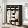 Songmics Textilní šatní skříň černá 175 x 150 x 45 cm Náhled obrázku produktu 21