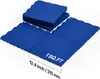 A stack of blue interlocking floor tiles and four tiles laid out on a white surface. Podgląd zdjęcia produktu