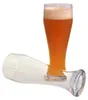 A glass of beer and an empty glass on a white background. Podgląd zdjęcia produktu