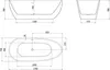 Mexen Eos freistehende Badewanne 170 x 75 cm, weiß/ Produktbild-Vorschau 6