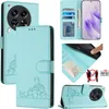 Leder Hülle für Tecno Camon 30 Premier Süße Katze Flip Case Produktbild-Vorschau 1