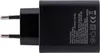 A black travel charger with its specifications printed on it. Podgląd zdjęcia produktu