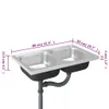 Kuchyňský dvojitý dřez stříbrný 800x500x155 mm nerezová Náhled obrázku produktu 9