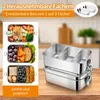 Brotdose mit Fächern, 2er Set, Edelstahl, silber, 2×1400 ml Vista previa de la imagen del producto