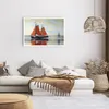 Poster - Poster ohne Rahmen - Segelschiffe Öl Orange - Produktbild-Vorschau 6