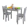 Set da tavolo per bambini in legno, grigio, 2 sedie, tavolo Anteprima dell’immagine prodotto 3