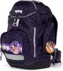 A dark purple backpack with white polka dots and fairy-themed patches. Anteprima dell’immagine prodotto