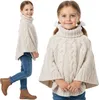 Beiger Kinderponcho für Mädchen – weicher Strick, Produktbild-Vorschau 1