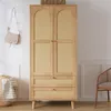Kleiderschrank mit Rattan-Design 80x50x180cm aus MDF in Produktbild-Vorschau 1