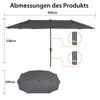 Puluomis Parasol 400 x 200 x238cm UPF 50+ avec manivelle Voir les images du produit 5
