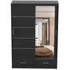 Schwebetürenschrank Kleiderschrank 150 cm Schwarz/Schwarz Produktbild-Vorschau 6