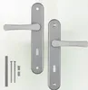 Two door handles with backplates and some hardware on a plain background. Anteprima dell’immagine prodotto