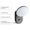 A motion-activated LED outdoor light with its features listed on the left. Produktbild-Vorschau