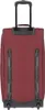 The back view of a red rolling suitcase with black accents and a retractable handle. Náhľad obrázku produktu