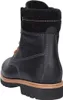 A rear view of a black leather boot with a brown sole. Anteprima dell’immagine prodotto