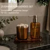3-teiliges Badaccessoires Set aus Glas, Seifenspender mit Produktbild-Vorschau 4