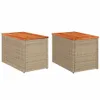 vidaXL Garten-Beistelltische 2 Stk. Beige 55x34x37 cm Poly Produktbild-Vorschau 1