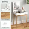 HOMCOM Coiffeuse avec miroir table de maquillage style Voir les images du produit 6