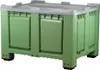 Palettenbox mit Deckel 680l 1200x1000x790 mm Grün - 4 Füsse Produktbild-Vorschau 1