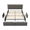 Doppelbett 160x200 cm, LED-Kopfteil, Polsterbett mit 4 Produktbild-Vorschau 14