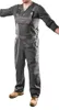 A person wearing gray overalls and a gray long-sleeved shirt, standing with arms outstretched. Produktbild-Vorschau