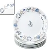 A stack of dinner plates with a nautical theme. Podgląd zdjęcia produktu