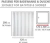 WENKO Dusche Vorhang Badewannen Anti Schimmel 120x200 Uni Produktbild-Vorschau 7