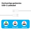 USB-C Ladekabel 2m – Gesleevtes USB-C auf USB-C 20W Produktbild-Vorschau 2