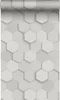 Origin Wallcoverings Tapete 3D Wabenmuster Hellgrau 53 cm x Produktbild-Vorschau 1