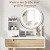 Puluomis Coiffeuse avec éclairage LED miroir rond, table de Voir les images du produit 3
