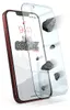 A red smartphone with a screen protector being hit by rocks. Produktbild-Vorschau
