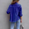 ASKSA Dámská džínová bunda roztrhaná Vintage džínové bundy Náhled obrázku produktu 4