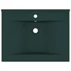 vidaXL Lavabo de luxe avec trou pour robinet Vert foncé mat Voir les images du produit 7