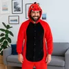 Onesie Kigurumi Pigiama Rosso Dinosauro Travestimento Anteprima dell’immagine prodotto 7