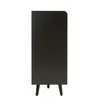 Side view of a black cabinet with tapered legs. Podgląd zdjęcia produktu