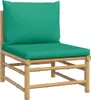 vidaXL 6-tlg. Garten-Lounge-Set mit Grünen Kissen Bambus Produktbild-Vorschau 5