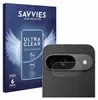 A product package and a close-up of a phone camera lens protector. Produktbild-Vorschau