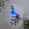 LED Solar Wanddeko PFAU - 6 kaltweiße LED - H: 52cm - Produktbild-Vorschau 5