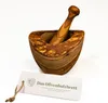 Mörser und Stößel aus Olivenholz in Naturoptik 16 cm Produktbild-Vorschau 1