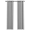 vidaXL Rideaux occultants Œillets aspect lin 2 pcs. Gris Voir les images du produit 1
