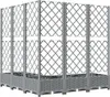 vidaXL květináč s mříží Světle šedý 120x120x121,5 cm PP Náhled obrázku produktu 4