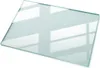 A rectangular glass tabletop is shown on a white background, with reflections of window panes visible on its surface. Produktbild-Vorschau
