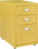 A yellow metal filing cabinet with three drawers. Náhled obrázku produktu