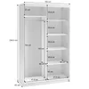 BEAUTYSOFA | Schwebetürenschrank HELA 100 cm Eiche Artisan Produktbild-Vorschau 5