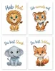 Postertech 4er Kinderzimmer Poster Set Tiere mit Produktbild-Vorschau 1